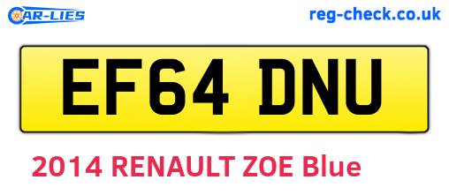 EF64DNU are the vehicle registration plates.