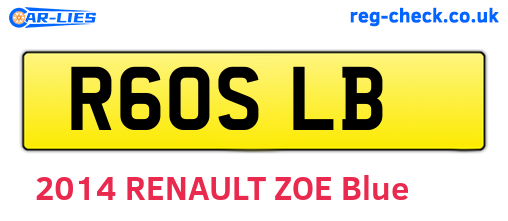 R60SLB are the vehicle registration plates.