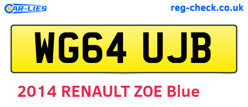 WG64UJB are the vehicle registration plates.