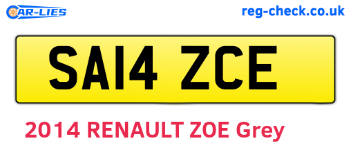 SA14ZCE are the vehicle registration plates.