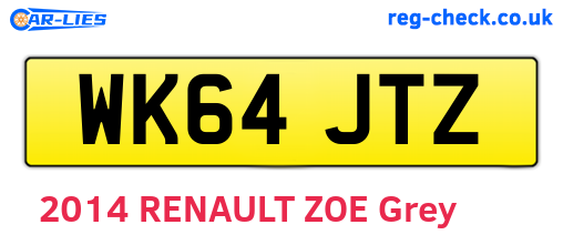 WK64JTZ are the vehicle registration plates.