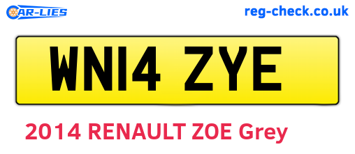WN14ZYE are the vehicle registration plates.