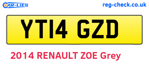 YT14GZD are the vehicle registration plates.