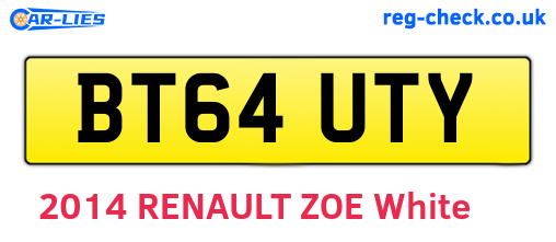 BT64UTY are the vehicle registration plates.