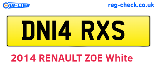 DN14RXS are the vehicle registration plates.