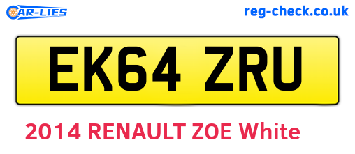 EK64ZRU are the vehicle registration plates.