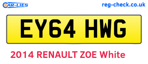 EY64HWG are the vehicle registration plates.