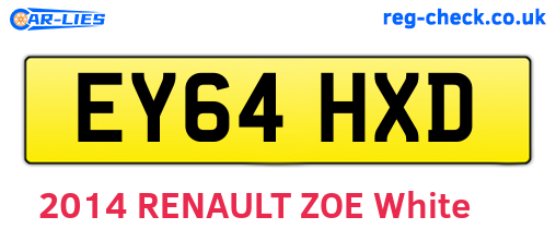 EY64HXD are the vehicle registration plates.