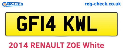 GF14KWL are the vehicle registration plates.