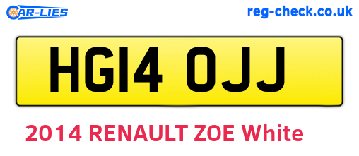 HG14OJJ are the vehicle registration plates.