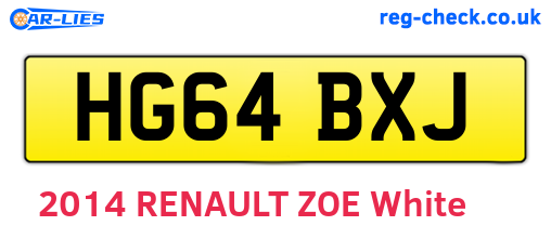 HG64BXJ are the vehicle registration plates.
