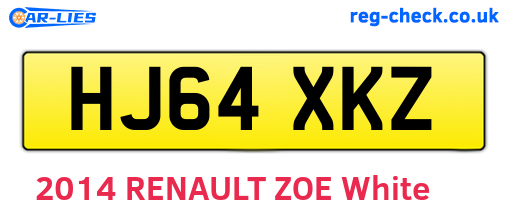 HJ64XKZ are the vehicle registration plates.