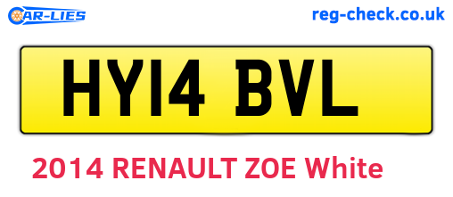 HY14BVL are the vehicle registration plates.
