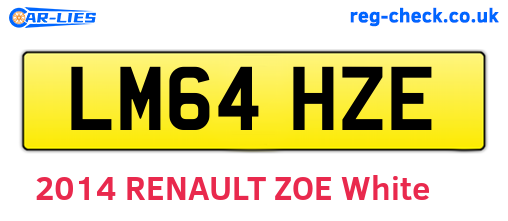 LM64HZE are the vehicle registration plates.