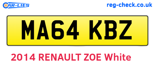 MA64KBZ are the vehicle registration plates.