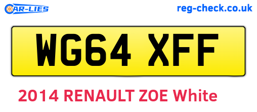 WG64XFF are the vehicle registration plates.