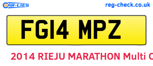 FG14MPZ are the vehicle registration plates.
