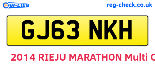 GJ63NKH are the vehicle registration plates.