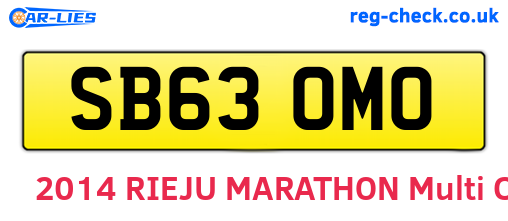 SB63OMO are the vehicle registration plates.