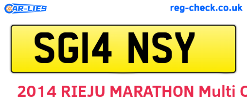 SG14NSY are the vehicle registration plates.