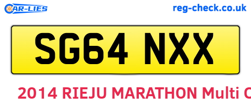 SG64NXX are the vehicle registration plates.