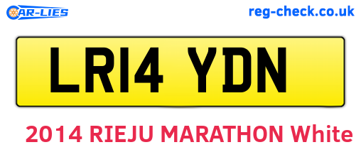 LR14YDN are the vehicle registration plates.