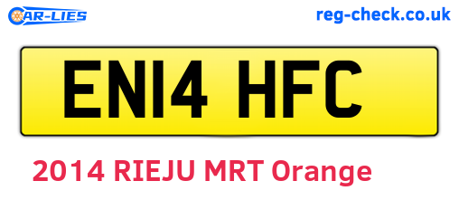 EN14HFC are the vehicle registration plates.