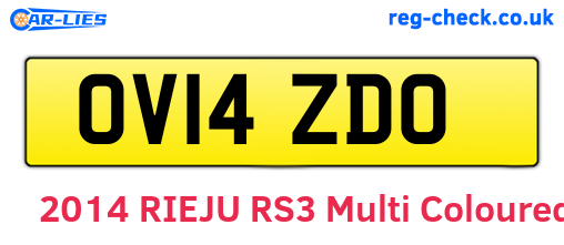 OV14ZDO are the vehicle registration plates.