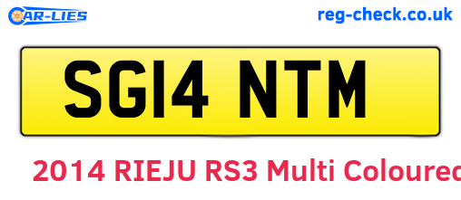 SG14NTM are the vehicle registration plates.