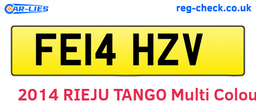 FE14HZV are the vehicle registration plates.