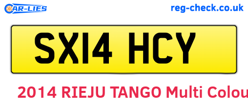 SX14HCY are the vehicle registration plates.