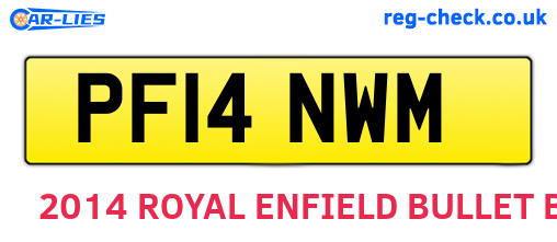 PF14NWM are the vehicle registration plates.