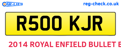 R500KJR are the vehicle registration plates.