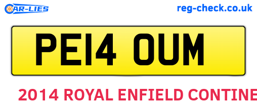 PE14OUM are the vehicle registration plates.