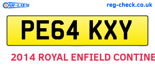 PE64KXY are the vehicle registration plates.