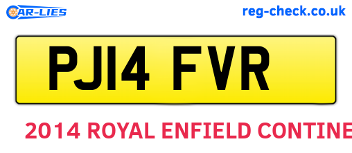 PJ14FVR are the vehicle registration plates.