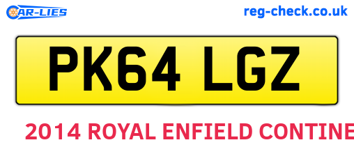 PK64LGZ are the vehicle registration plates.