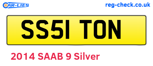 SS51TON are the vehicle registration plates.