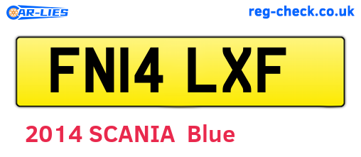 FN14LXF are the vehicle registration plates.
