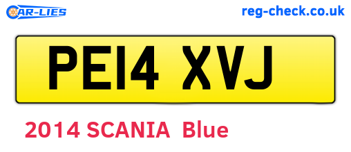 PE14XVJ are the vehicle registration plates.
