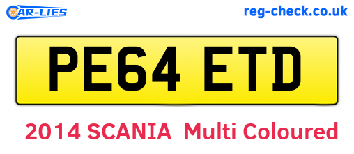PE64ETD are the vehicle registration plates.