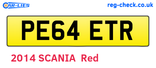 PE64ETR are the vehicle registration plates.