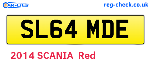 SL64MDE are the vehicle registration plates.