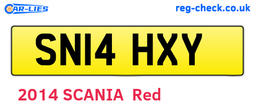 SN14HXY are the vehicle registration plates.
