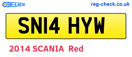 SN14HYW are the vehicle registration plates.