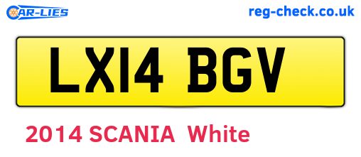 LX14BGV are the vehicle registration plates.