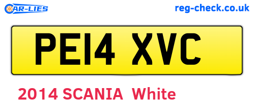 PE14XVC are the vehicle registration plates.