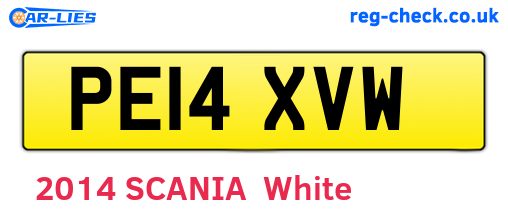 PE14XVW are the vehicle registration plates.
