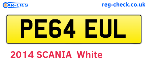 PE64EUL are the vehicle registration plates.