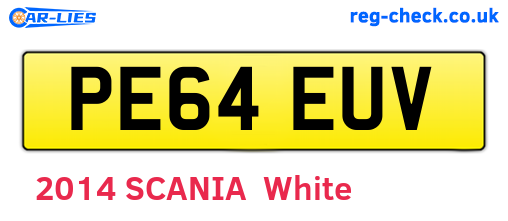 PE64EUV are the vehicle registration plates.